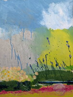 Garten im Regen 85x65